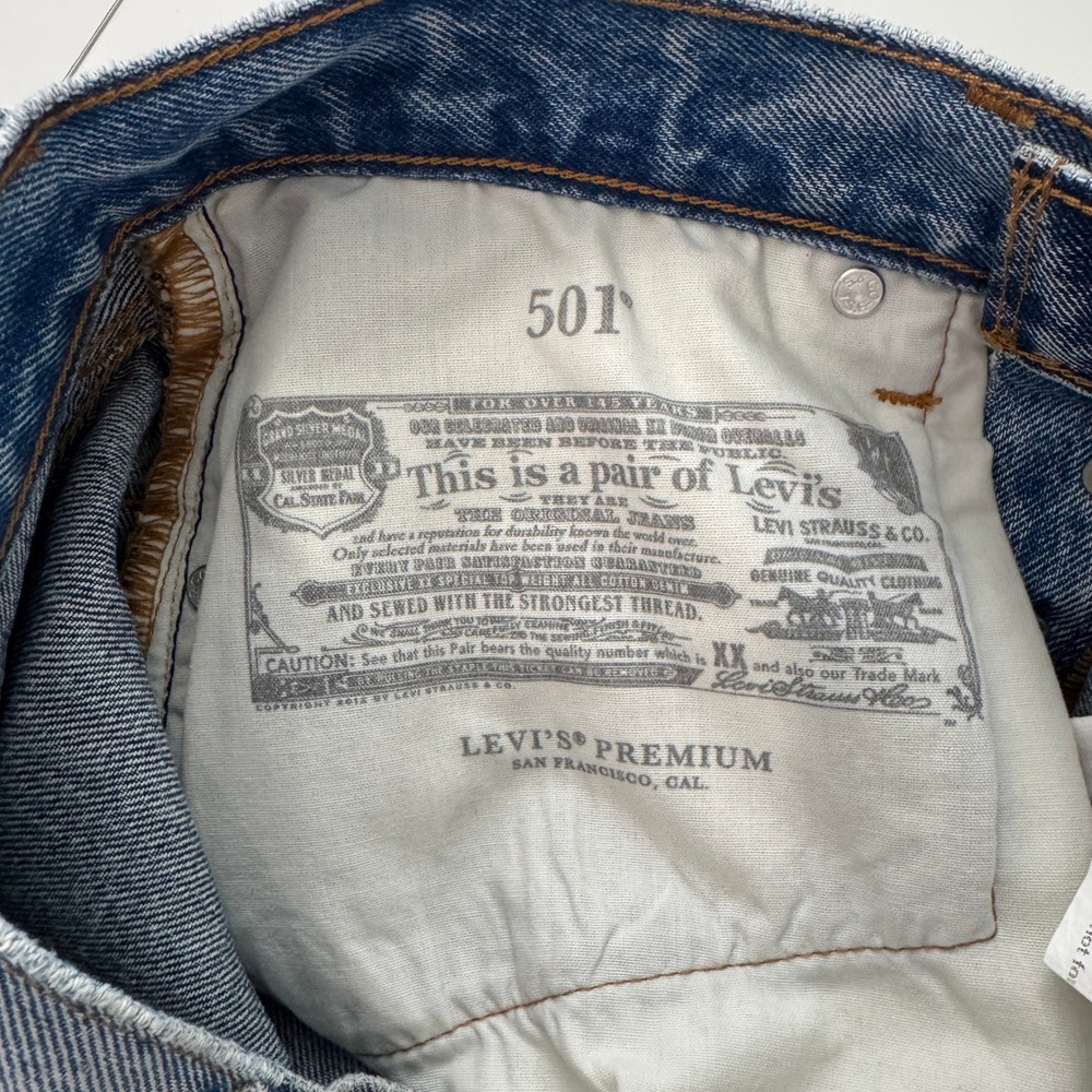 Levi's Premium 501 Original Two Tone Jeans 27 Blue High Rise Straight Leg Denim - Picture 12 of 12
